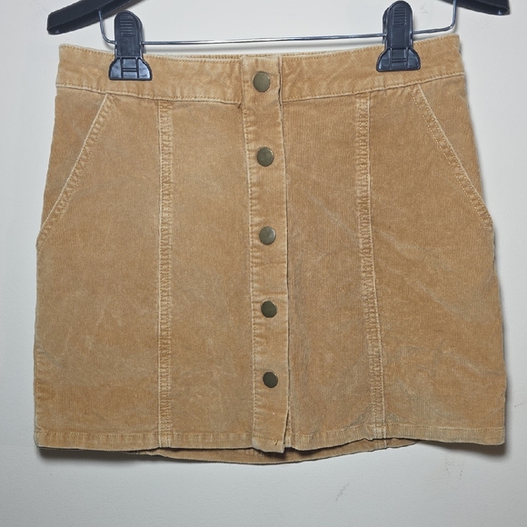 Altar'd State Dresses & Skirts - Altar'd State Tan Corduroy Button Mini Skirt
